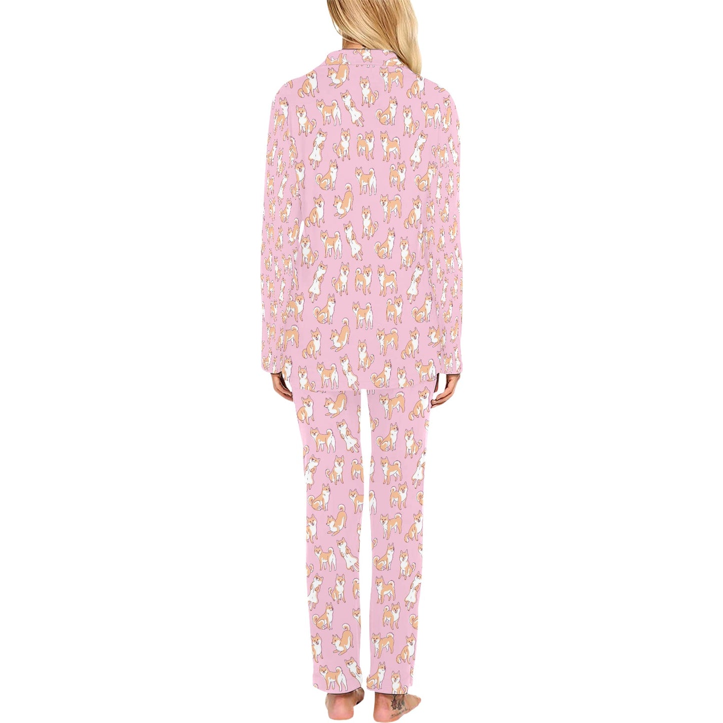 Shiba Inu Print Design LKS303 Women's Long Pajama Set