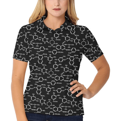 Chemical Pattern Print Design 02 Women's Polo Shirt