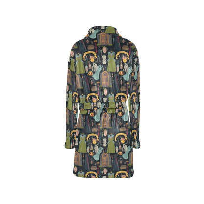 Creepy Halloween Print Design LKS304 Women's Fleece Robe
