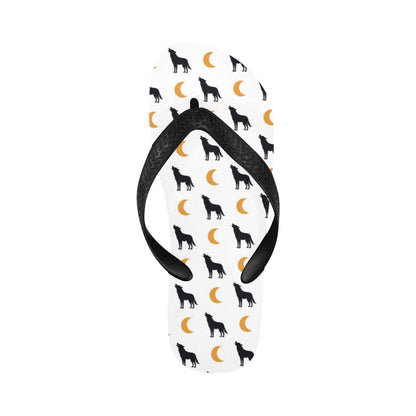 Wolf Moon Print Design LKS302 Flip Flops