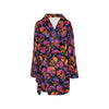 Skull Multicolor Print Design LKS3011 Women's Fleece Robe