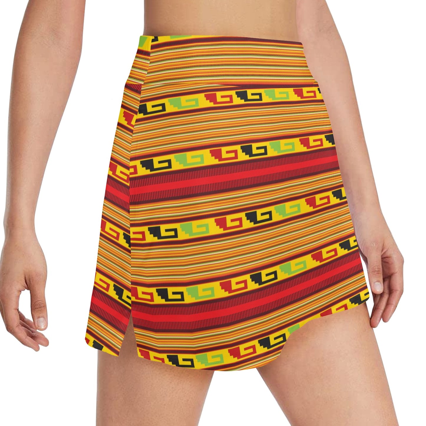 Mexican Blanket Ornament Print Pattern 17" Golf & Pickleball Skort with Pockets