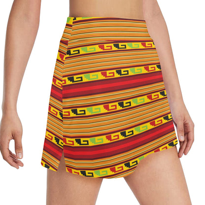 Mexican Blanket Ornament Print Pattern 17" Golf & Pickleball Skort with Pockets