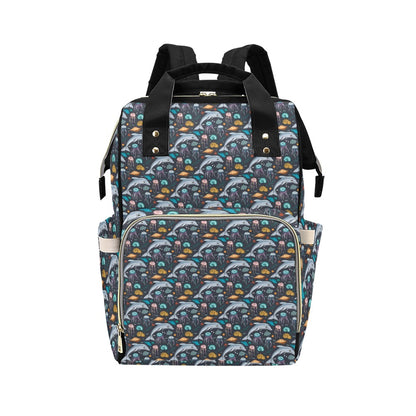 Underwater Dolphin Print Design LKS304 Diaper Bag Backpack