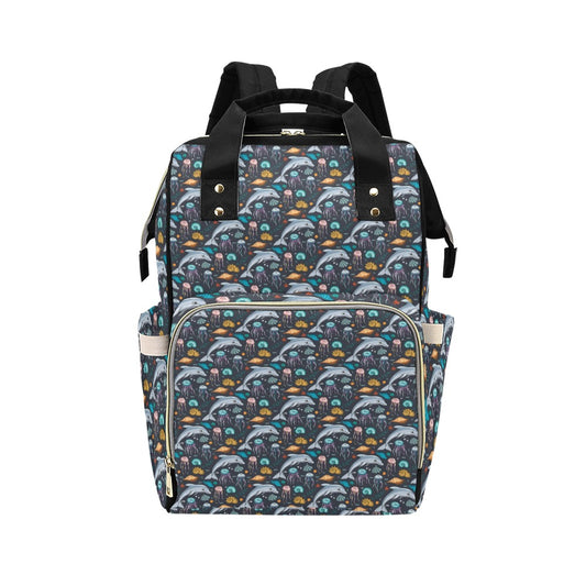 Underwater Dolphin Print Design LKS304 Diaper Bag Backpack