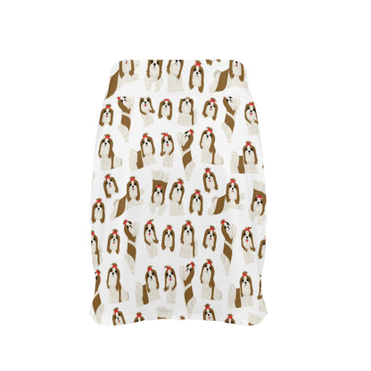 Shih Tzu Print Design LKS302 17" Golf & Pickleball Skort with Pockets