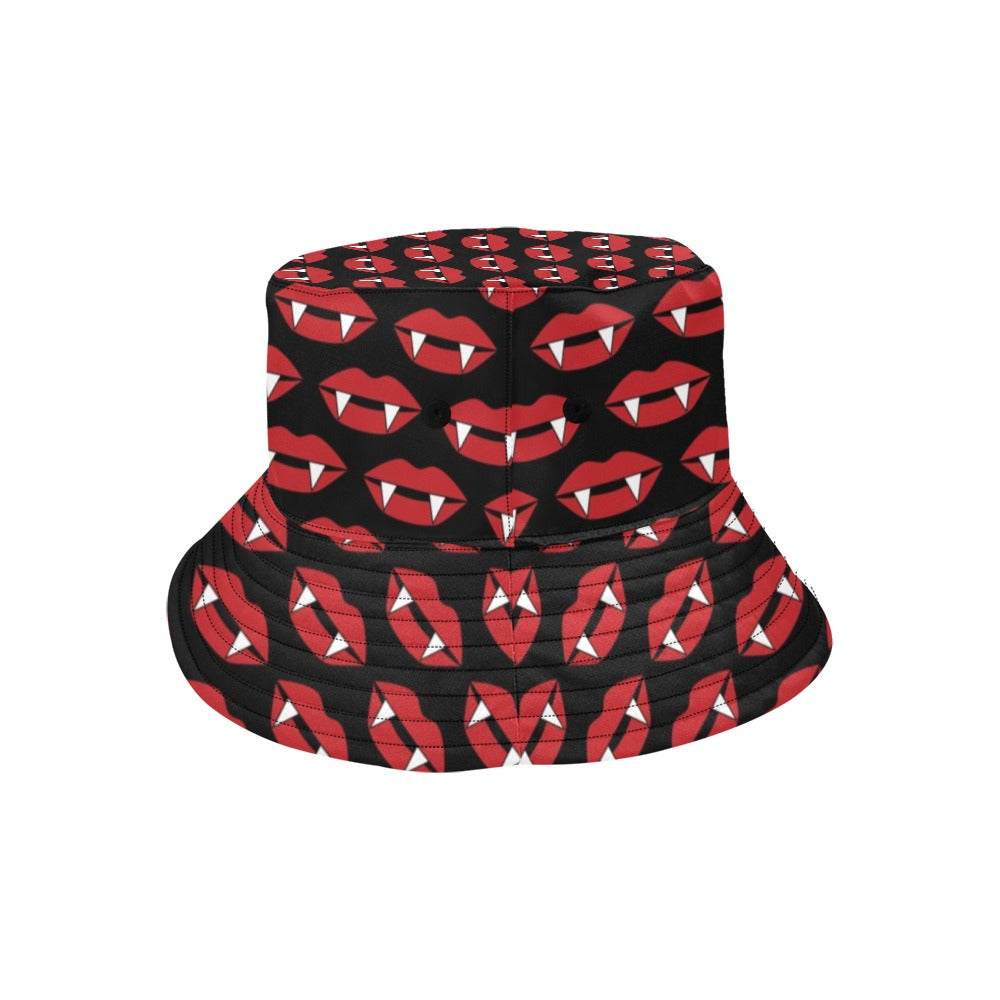 Vampire Lips Print Design LKS302 Unisex Bucket Hat