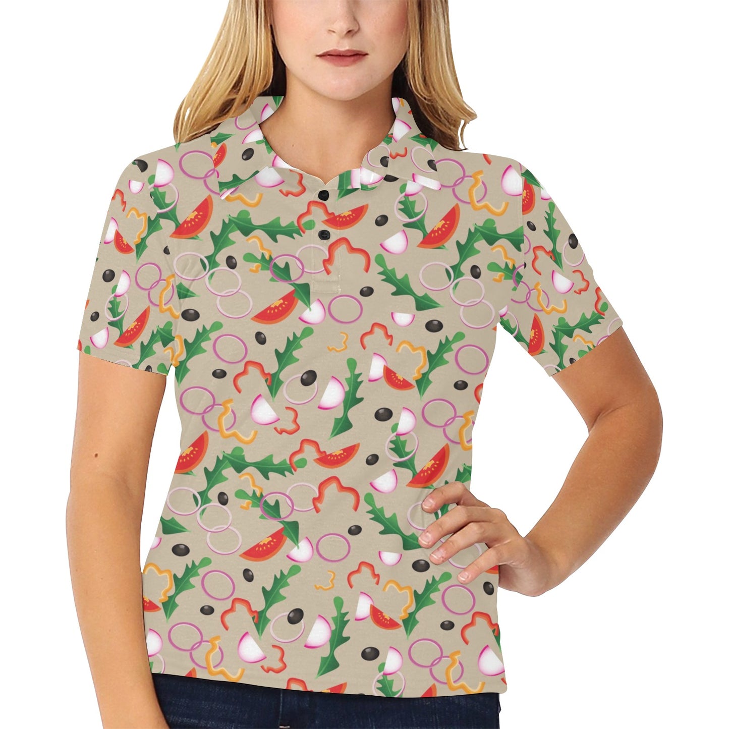 Salad Print Design LKS303 Women's Polo Shirt