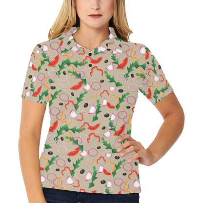 Salad Print Design LKS303 Women's Polo Shirt
