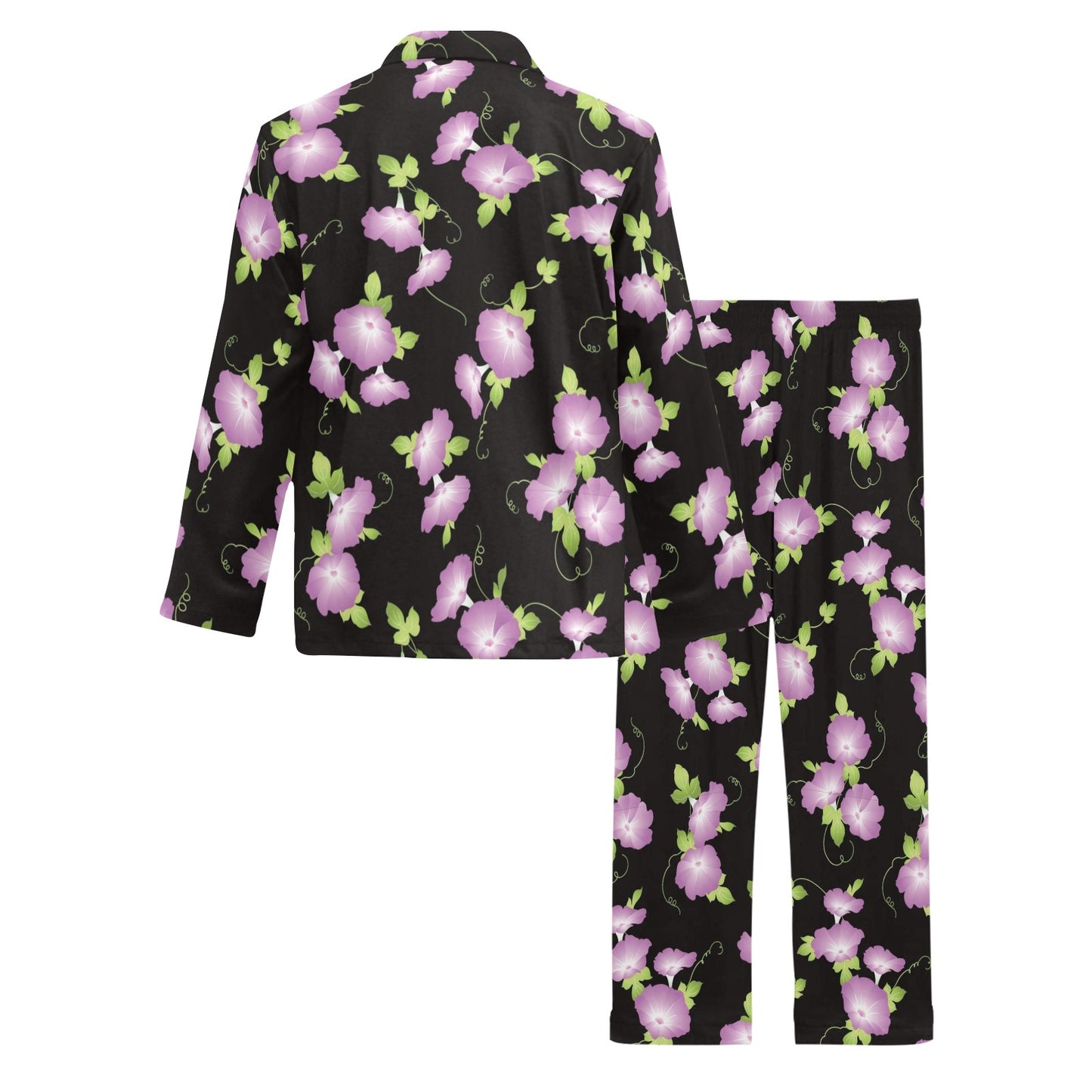 Morning Glory Pattern Print Design MG02 Men's Long Pajama Set