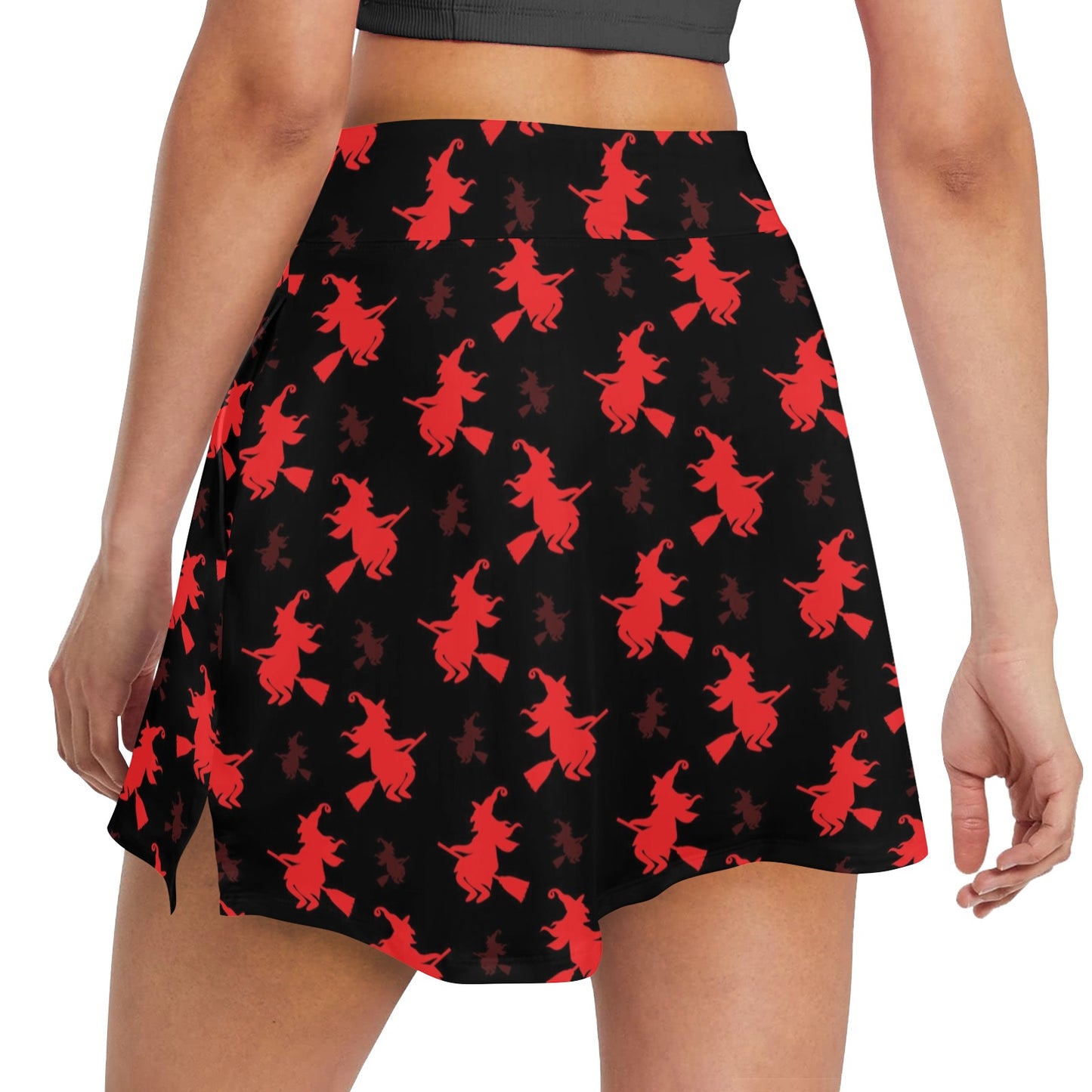 Witch Print Design LKS308 17" Golf & Pickleball Skort with Pockets