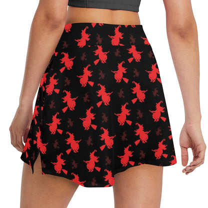 Witch Print Design LKS308 17" Golf & Pickleball Skort with Pockets