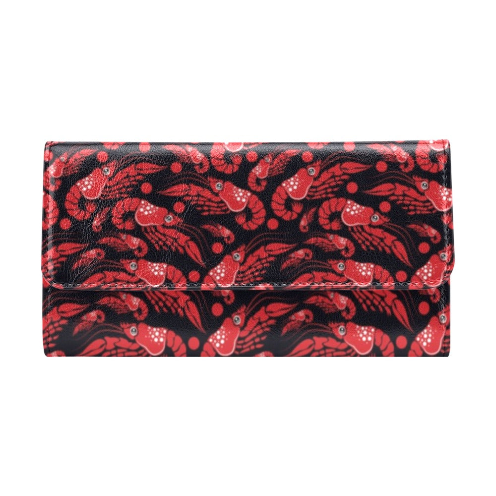 Shrimp Print Design LKS303 Women's Trifold Wallet