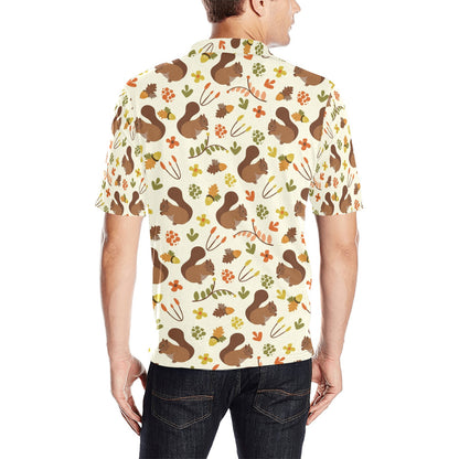Squirrel Print Design LKS3010 Men Polo Shirt