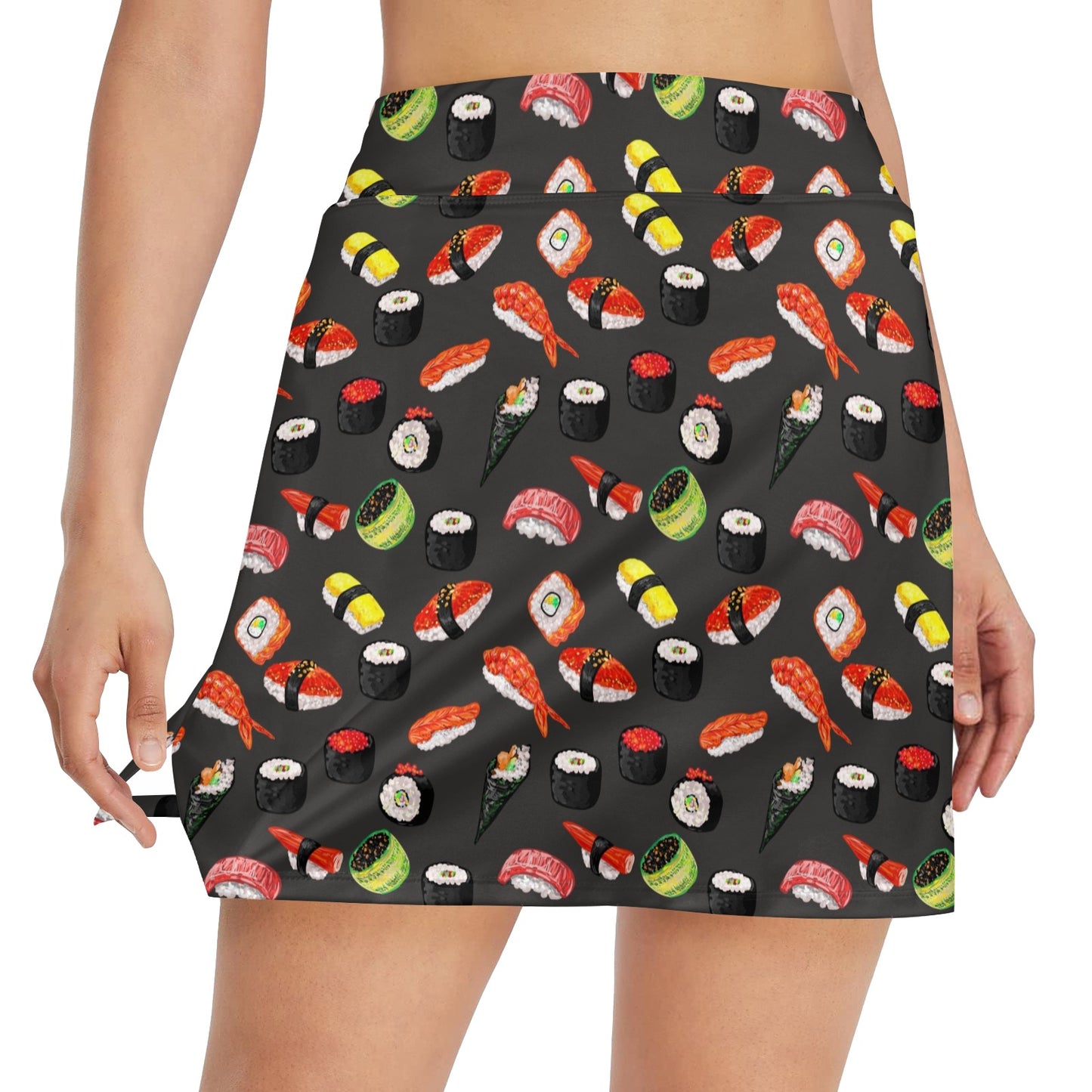 Sushi Design Print 17" Golf & Pickleball Skort with Pockets