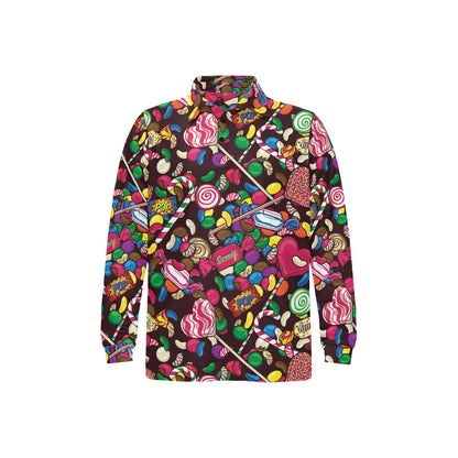 Candy Pattern Print Design CA02 Long Sleeve Polo Shirt For Men's