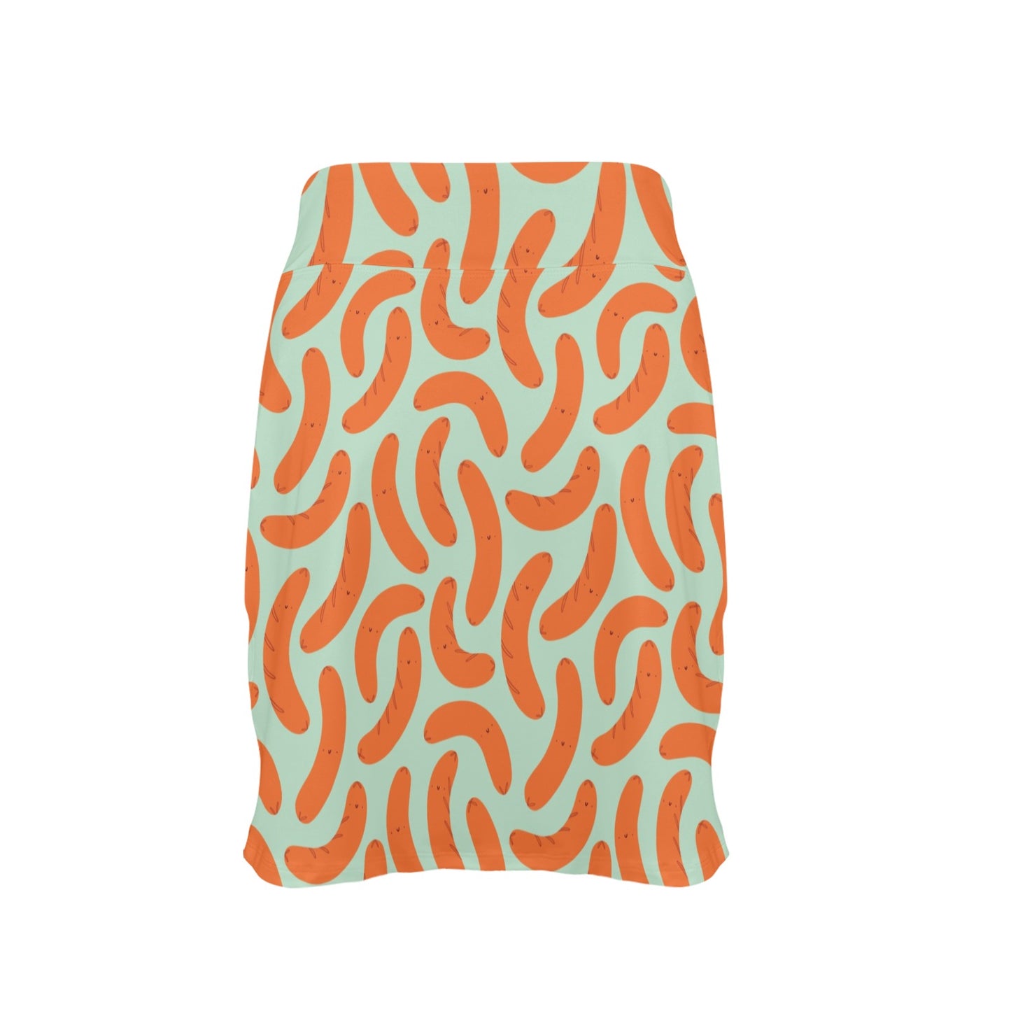 Sausage Print Design LKS304 Women's Golf Skirt with Pocket