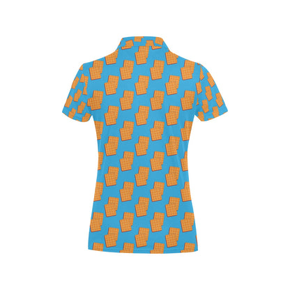 Waffle Print Design LKS304 Women's Polo Shirt
