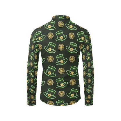 St Patricks Day Print Design LKS308 Men's Long Sleeve Dress Shirt