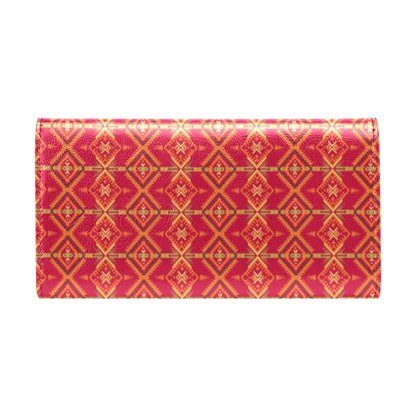 Southwest Aztec Design Themed Print Women's Trifold Wallet