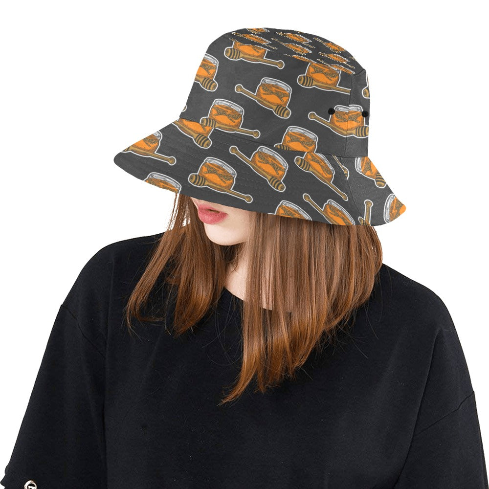 Honey Bee Print Design LKS305 Unisex Bucket Hat