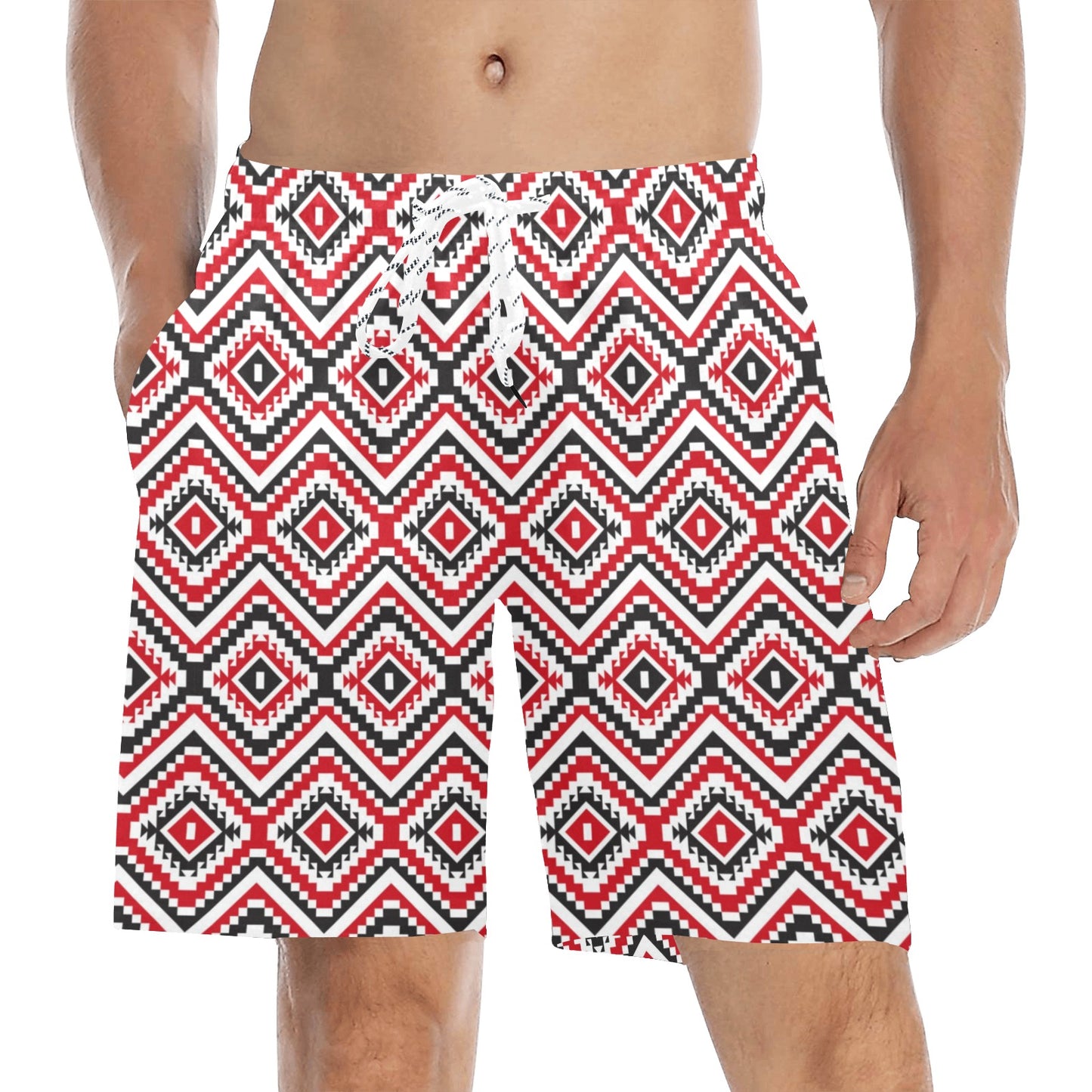 Native American Themed Tribal Print Men's Swim Trunks Beach Shorts