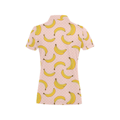 Banana Pattern Print Design BA06 Women's Polo Shirt