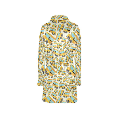 School Bus Print Design LKS301 Women's Fleece Robe