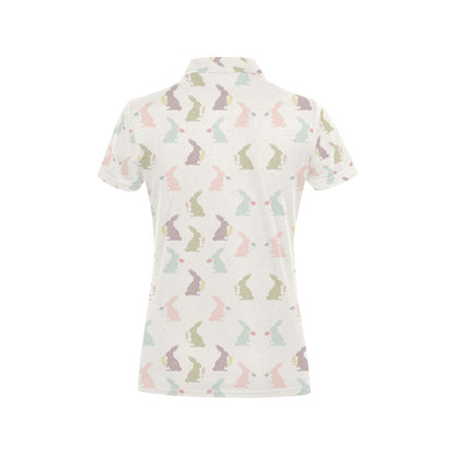 Bunny Pattern Print Design 05 Women's Polo Shirt