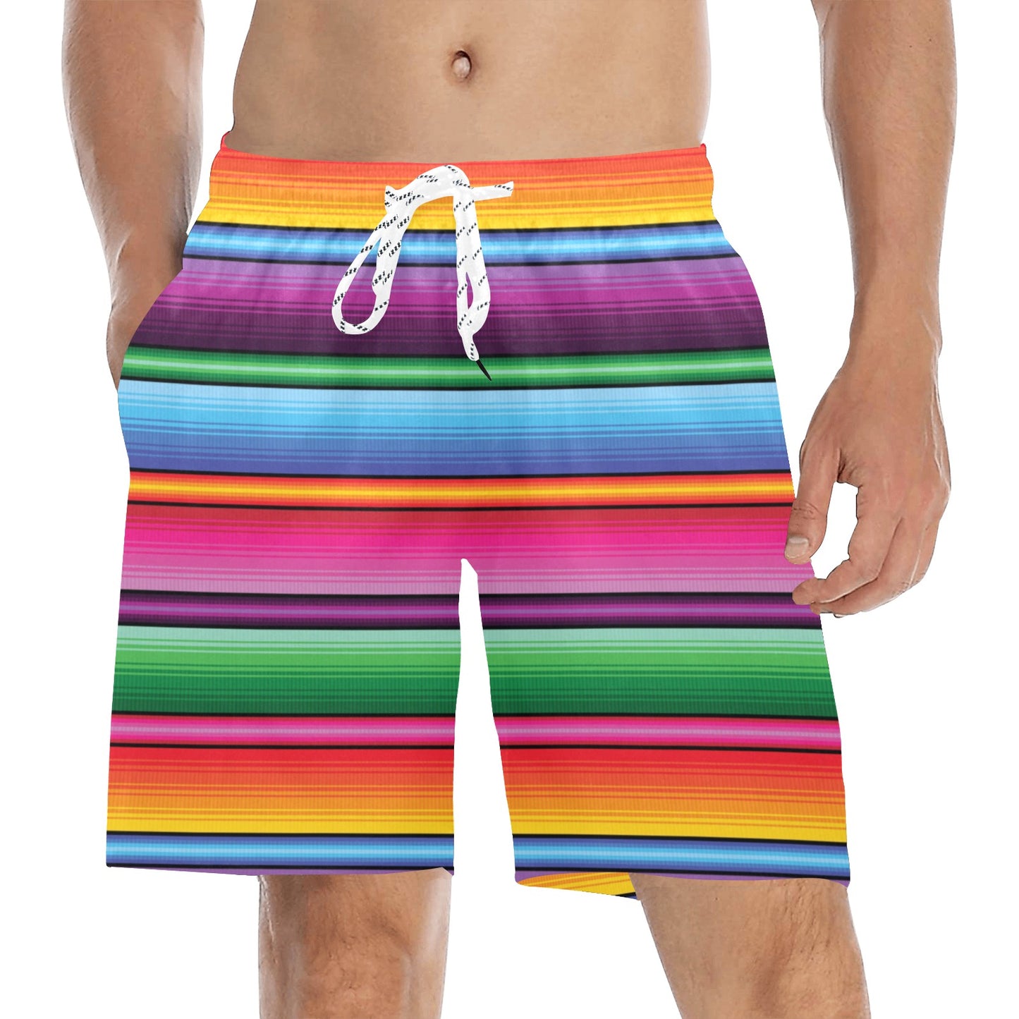 Mexican Blanket Colorful Print Pattern Men's Swim Trunks Beach Shorts