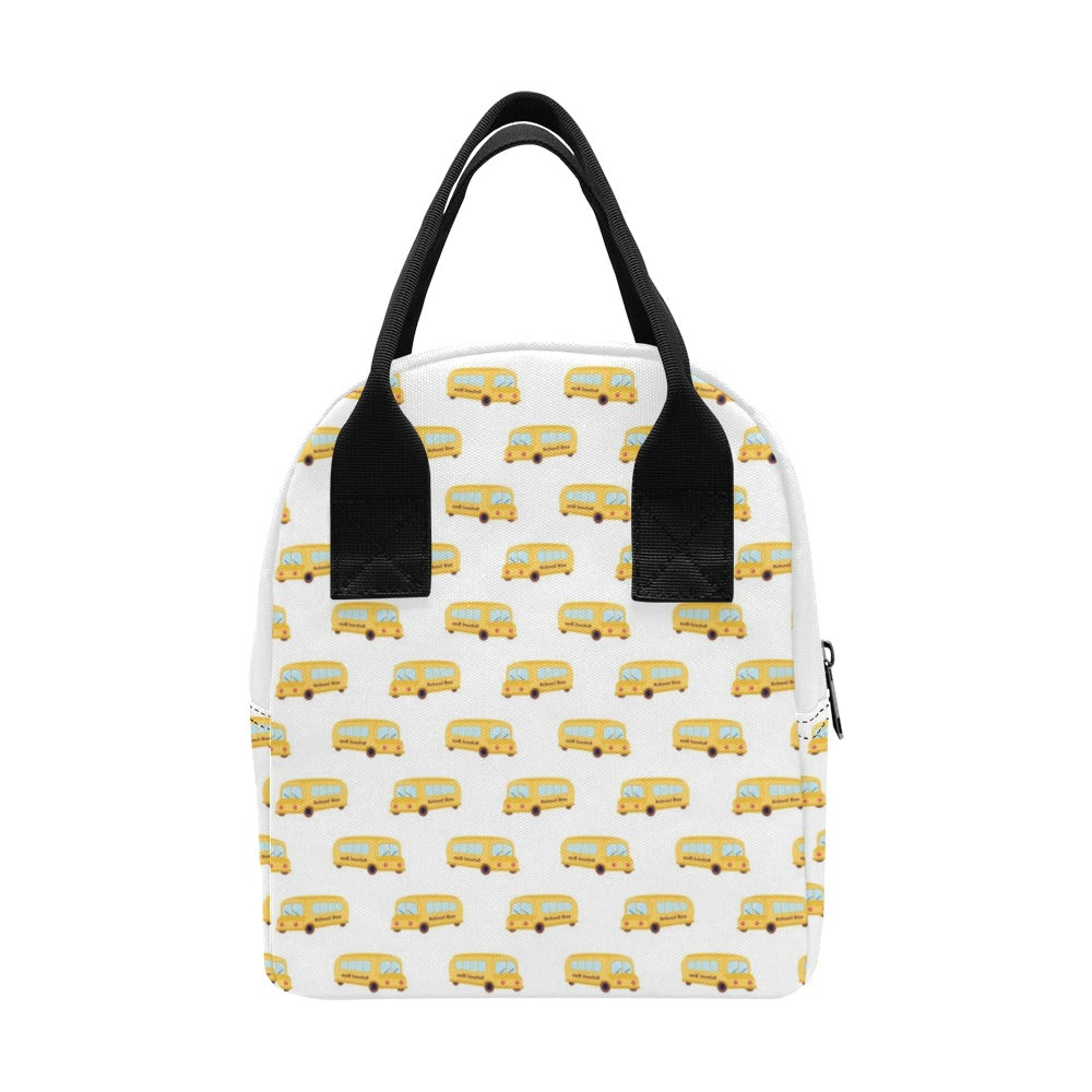 School Bus Print Design LKS306 Insulated Lunch Bag