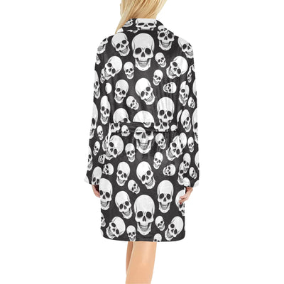 Skull Print Design LKS301 Women's Fleece Robe