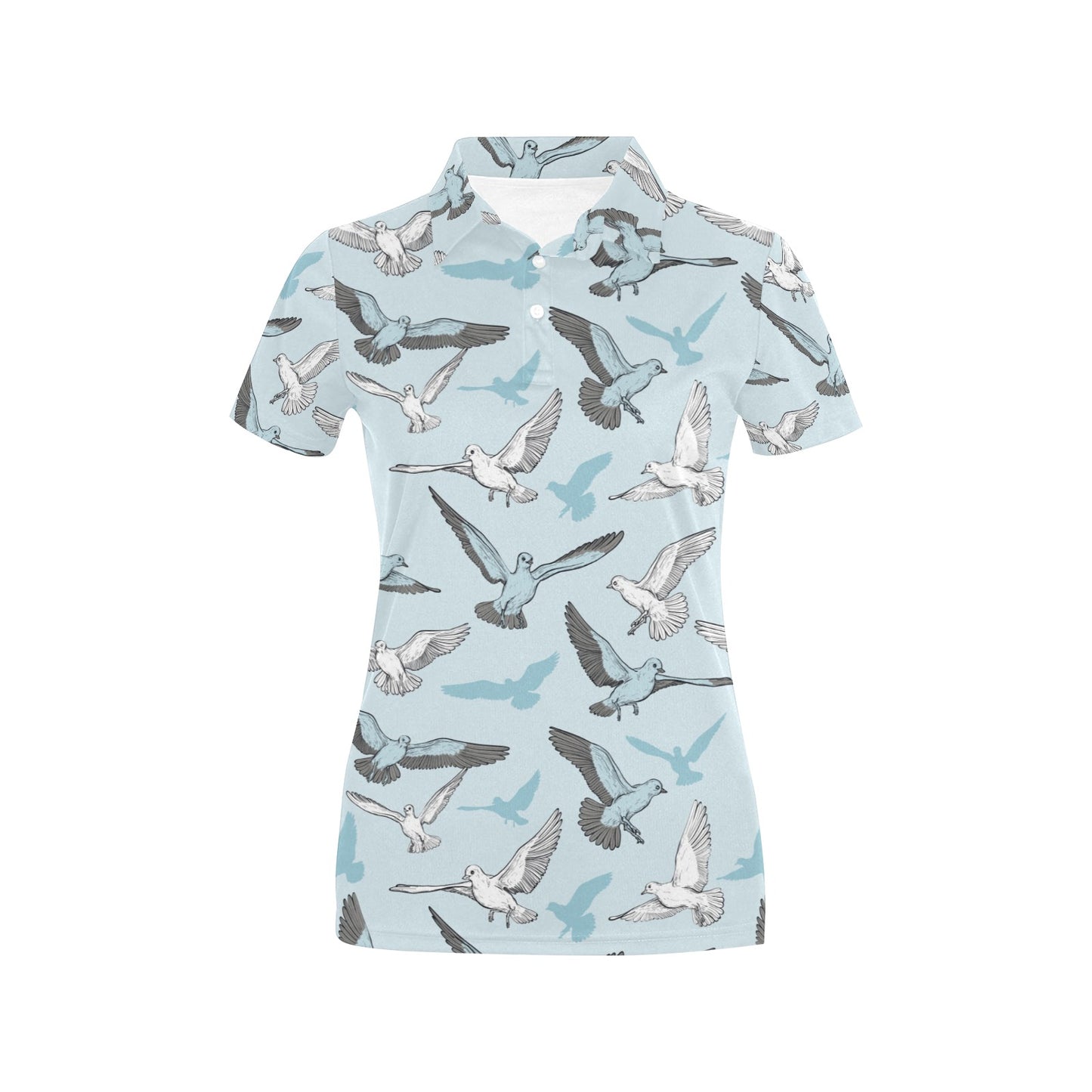 Pigeon Pattern Print Design 03 Women's Polo Shirt