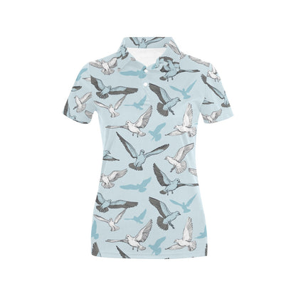 Pigeon Pattern Print Design 03 Women's Polo Shirt