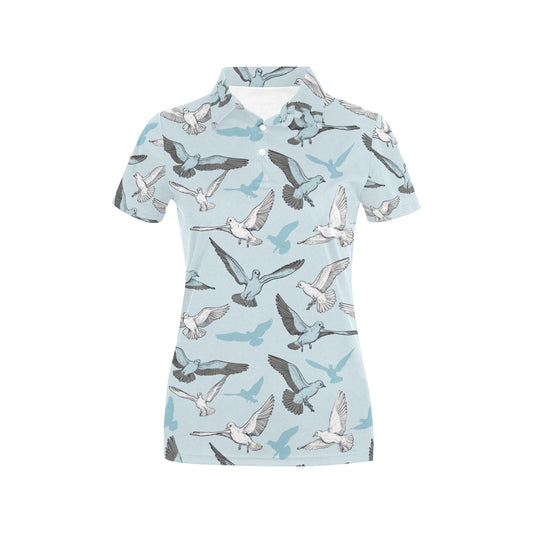 Pigeon Pattern Print Design 03 Women's Polo Shirt