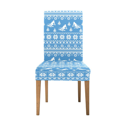 Ski Knit Pattern Print Design LKS302 Dining Chair Slipcover
