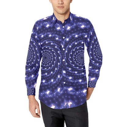Vortex Print Design LKS305 Men's Long Sleeve Dress Shirt
