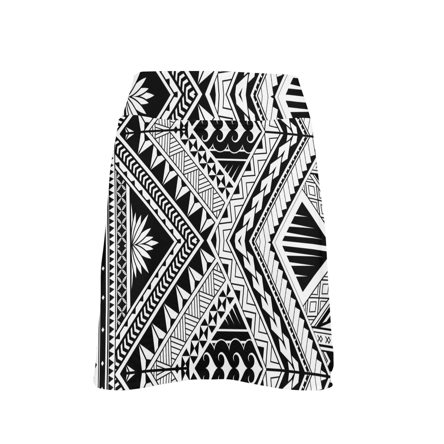 Samoan Tattoo Style Print Design LKS307 17" Golf & Pickleball Skort with Pockets