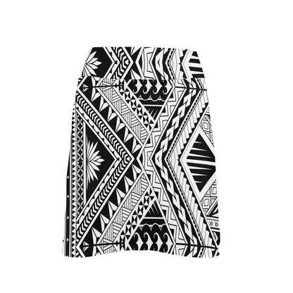 Samoan Tattoo Style Print Design LKS307 17" Golf & Pickleball Skort with Pockets