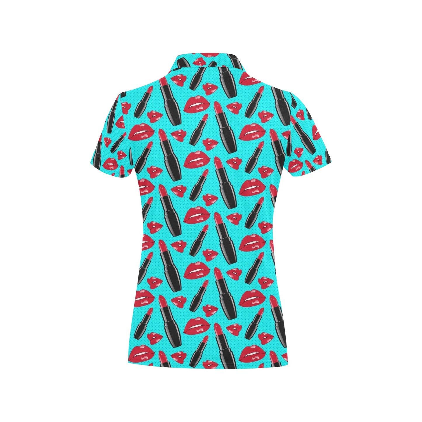 Lipstick Pattern Print Design LT02 Women's Polo Shirt