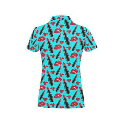 Lipstick Pattern Print Design LT02 Women's Polo Shirt