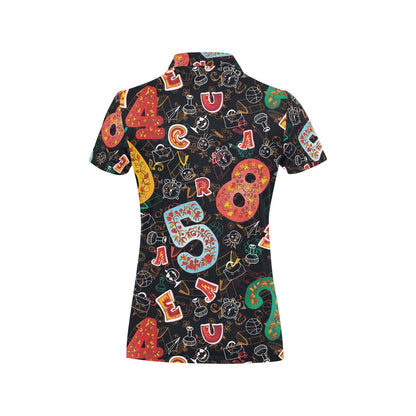 Number Pattern Print Design A03 Women's Polo Shirt