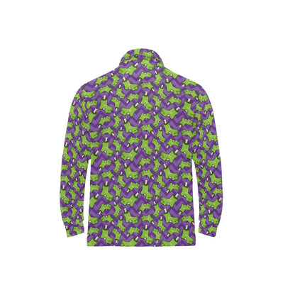 Zombie Foot Design Pattern Print Long Sleeve Polo Shirt For Men's