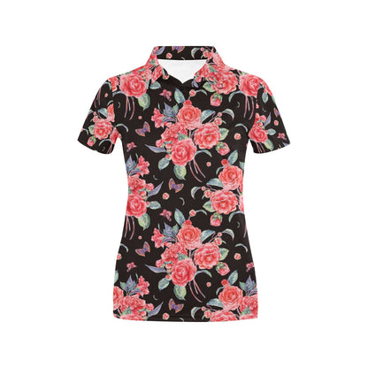 Camellia Pattern Print Design CM03 Women's Polo Shirt