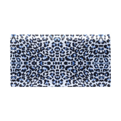 Leopard Blue Skin Print Women's Trifold Wallet