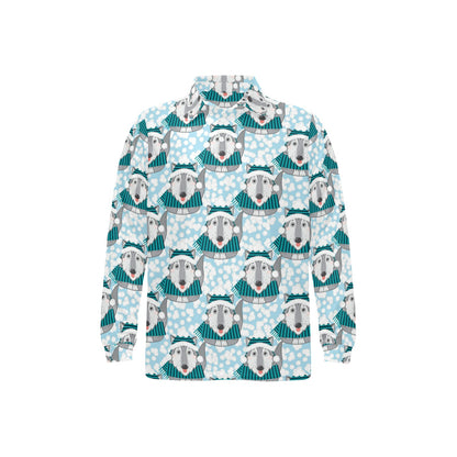 Alaskan Malamute Pattern Print Design 01 Long Sleeve Polo Shirt For Men's
