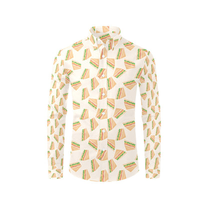 Sandwich Print Design LKS301 Men's Long Sleeve Dress Shirt
