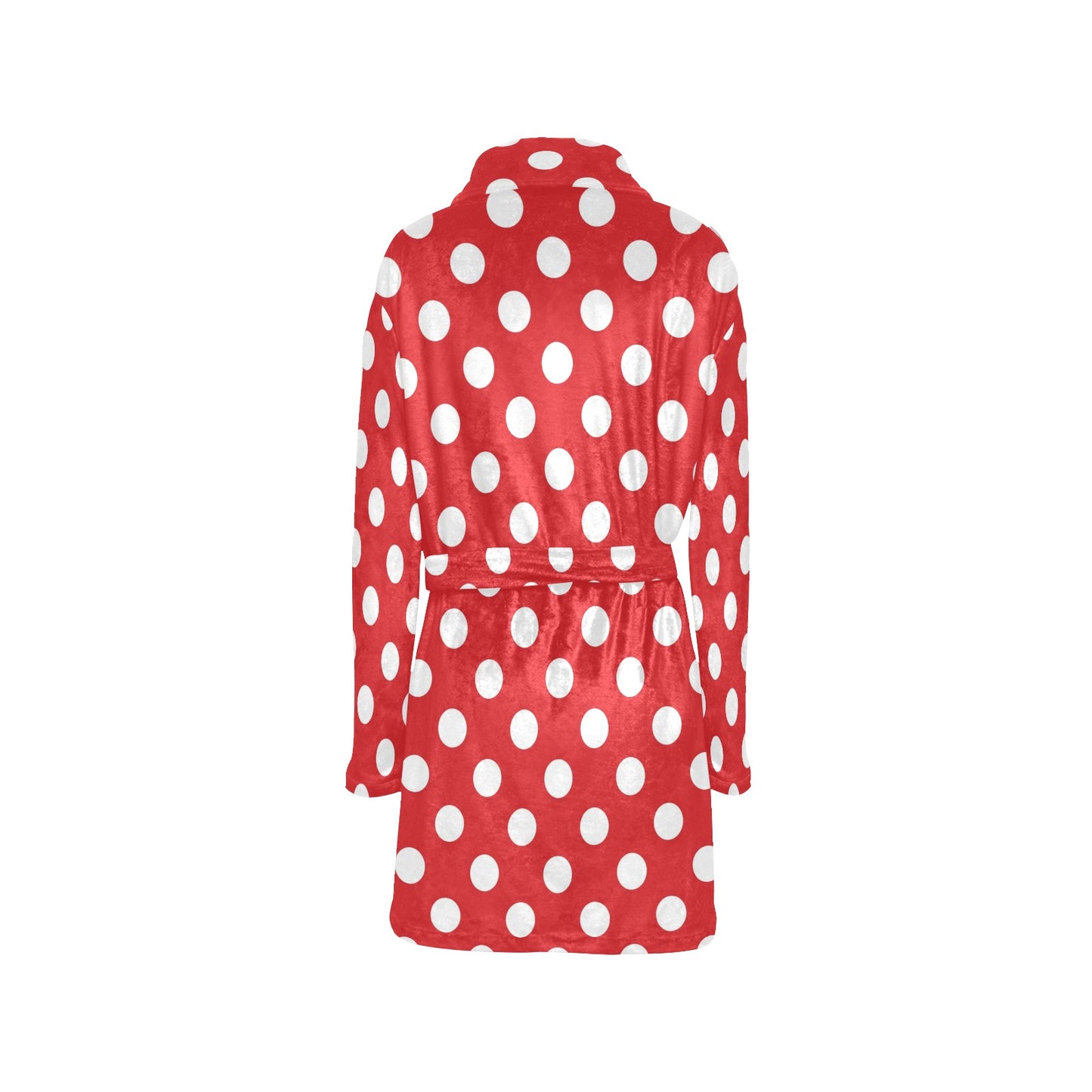 Polka Dot Red Pattern Print Design 04 Women's Fleece Robe