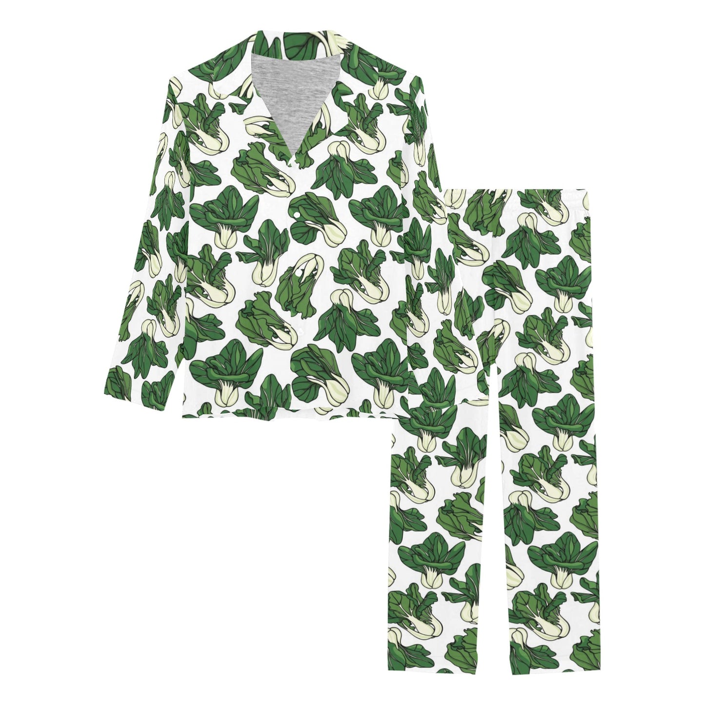 Bok Choy Pattern Print Design 02 Women's Long Pajama Set