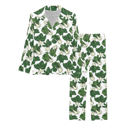 Bok Choy Pattern Print Design 02 Women's Long Pajama Set
